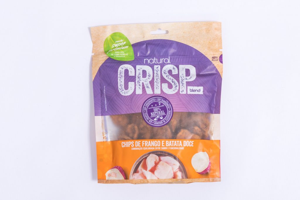 Snack Natural Crisp de Frango e Batata Doce para cães