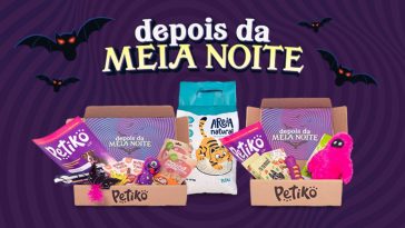 BOX de cachorro e BOX de gato da edição "Depois da Meia Noite", temática de de Halloween